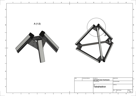 garagecube tetraedro remixato by ashmotif200 passatempo fai elettronica guidato angolo comune ledbar 3d print model - Mito3D