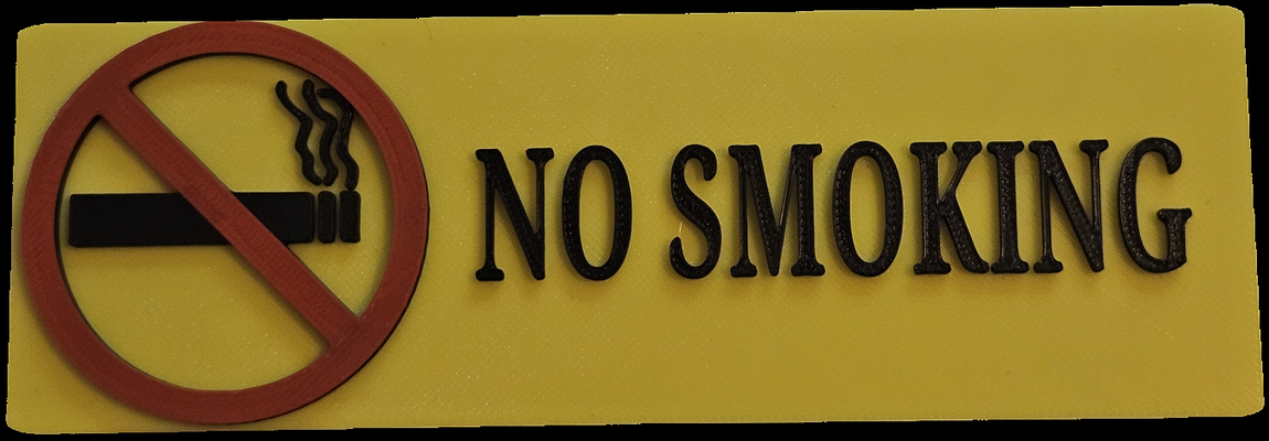 no smoking table by lceple34 tools smoke word collor print work badge home health achtung warning 3d print model - Mito3D