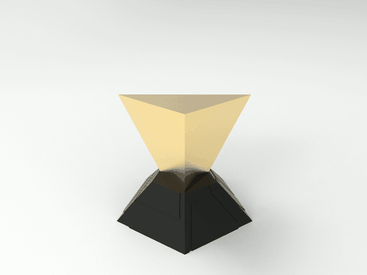 platone premio by amt mw arte sculture platonico geometrico tetraedro deskart scrivania accessori accessorio triangolo lowpoly lowpolyart 3d print model - Mito3D