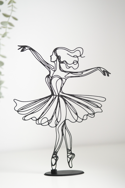 ballerina silhouette figure decoration by janis bo art 2d model dance dancing statue statuette 3d print model - Mito3D