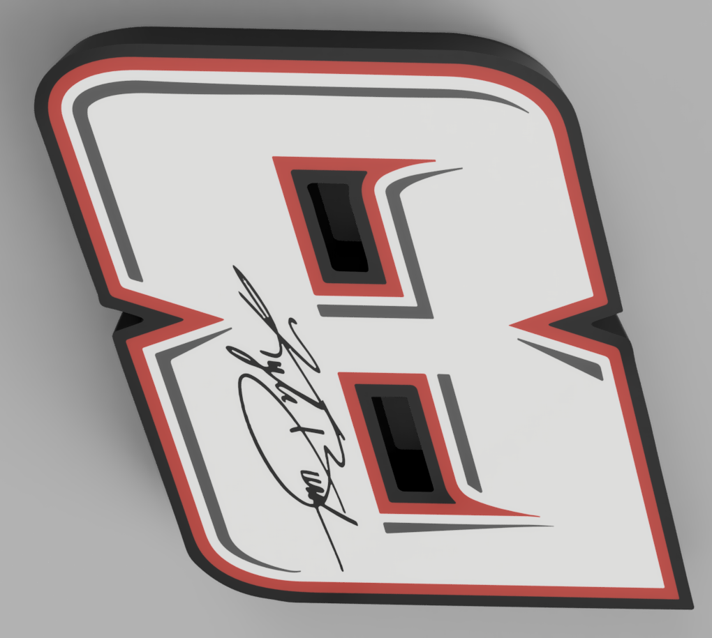 kyle bush 8 nascar lightbox signature by cruizincris2006 art signs & logos busch race car racecar 3D print model - Mito3D