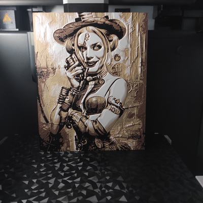 harley quinn hutschmiede by sesty80 kunst 2d wunder x1c peinture deko dekorationen farbton schmiede p1s 3d print model - Mito3D