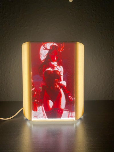 lamp christmas girl 4 remixed by gios 3d prints art 2d christmasgirl girlfriend gift cmyk lithograph lithophane 3d print model - Mito3D