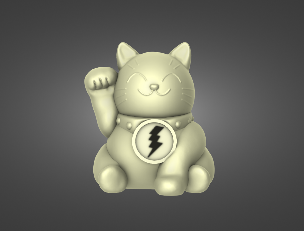 maneki neko gatto by wikipedia miniature animali fortunato giapponese cultura fortuna feng shui bene fascino asiatico arredamento 3d stampa prosperità simbolo accogliente statua tradizionale facendo cenno ricchezza anime mascotte kawaii 3D print model - Mito3D