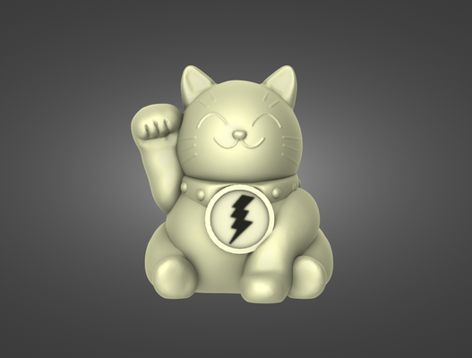 maneki neko gatto by wikipedia miniature animali fortunato giapponese cultura fortuna feng shui bene fascino asiatico arredamento 3d stampa prosperità simbolo accogliente statua tradizionale facendo cenno ricchezza anime mascotte kawaii 3d print model - Mito3D