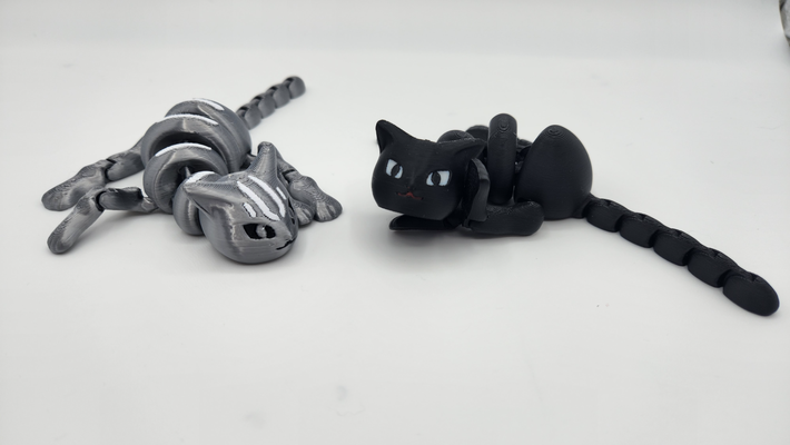 cute flexi cat by fillifuu toys & games articulated toy fun ams mini 3d print model - Mito3D