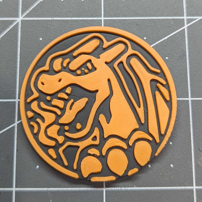 charizard pokemon moneda by joeythatoneguy juguetes juegos caracteres 3d print model - Mito3D