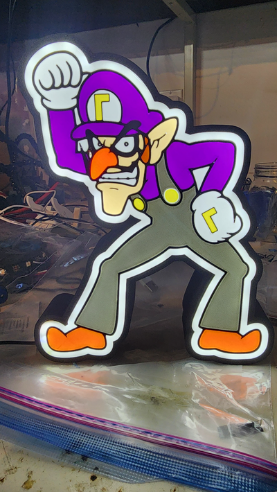 waluigi by rananna sanat modeller süper mario nintendo ışık kutu hafif kutu 3d print model - Mito3D