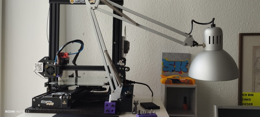 lámpara montar on ender 3 by fady 3d impresora accesorios ikea ender3 soporte terminata 3d print model - Mito3D