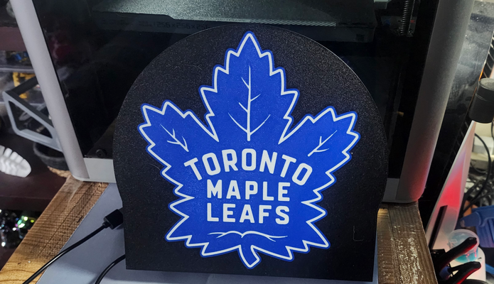 toronto maple leafs light box by sean's crazy customs art signs & logos hockey lightbox 3d print model - Mito3D