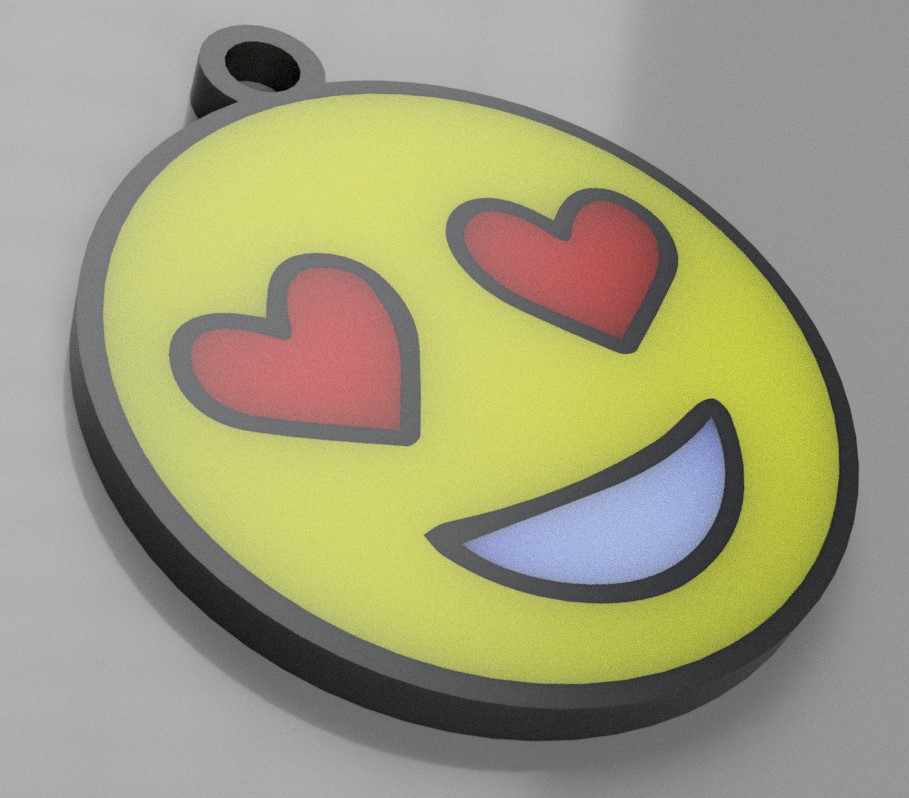 porte clés emoji thème l'amour by alexandre passion 3d imprimante accessoires chaveiro clé porta bisous 3D print model - Mito3D