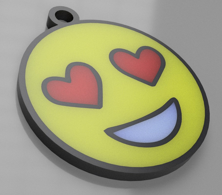 porte clés emoji thème l'amour by alexandre passion 3d imprimante accessoires chaveiro clé porta bisous 3d print model - Mito3D