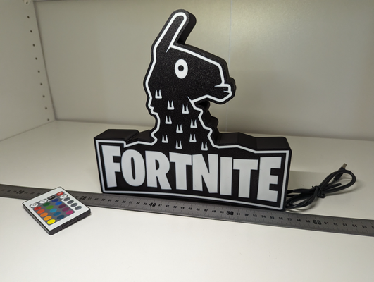 fortnite piñata boite lumière by t3rryx art panneaux logos logo 3d print model - Mito3D