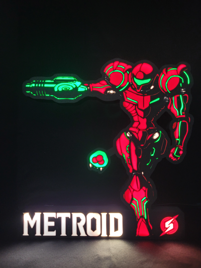 metroid caixa luz by 3d nerd casa decoração samus aran super samusaran larva varia nintendo 3d print model - Mito3D