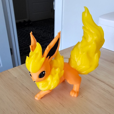 flareon pokémon mehrfarbig neu gemischt by deltree3d miniaturen tiere modell 3dmodel kunst baby multi farbe bambu remix ams makerworld 3d print model - Mito3D