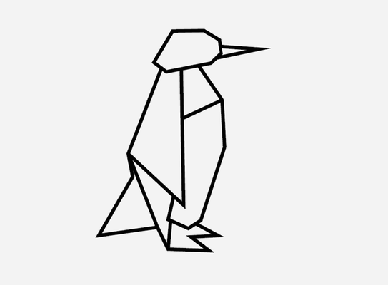 pinguin geometrisch kunst dekoration poly by isonin haushalt dekor mauer schwarz beliebt 2d 2dart polygon 3d print model - Mito3D