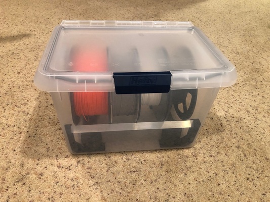 fuerte 20qt filamento seco caja by core3ddesigns 3d impresora accesorios seca portabobinas desecante sílice titular fuerteproteger thingiverse gel portasecador contenedor 3d print model - Mito3D