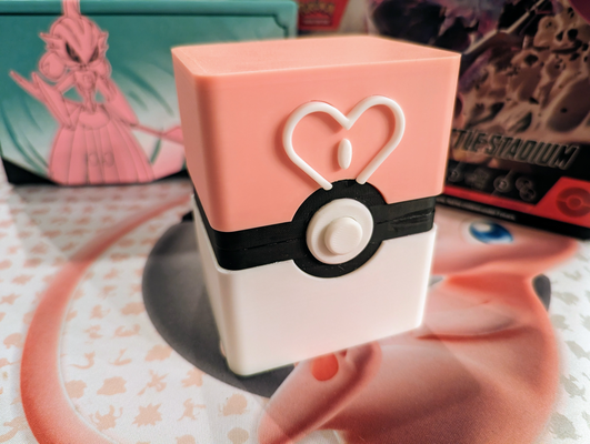 pokemon tcg love ball deck box remixed by verbatim t toys & games board pokemonball pokeball trading card game builder cards case heart pink 3d print model - Mito3D