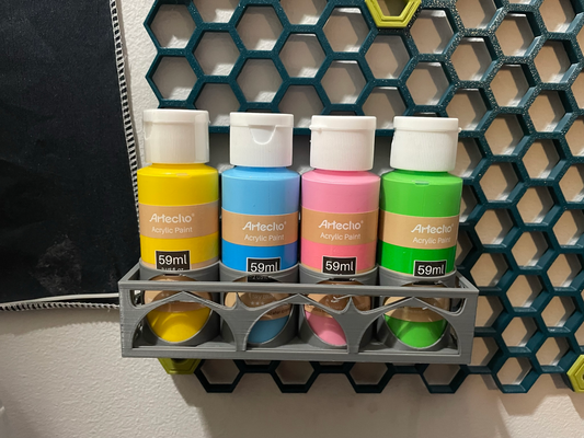 paint bottle holder hsw by canvas-assent0w hobby & diy honeycomb storage wall 3d print model - Mito3D