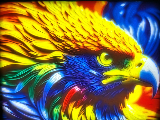 águila cmyk litofano by nic create arte 2d 3d print model - Mito3D