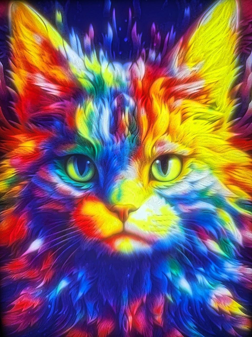 farbe katze cmyk lithophan by nic create kunst 2d 3D print model - Mito3D