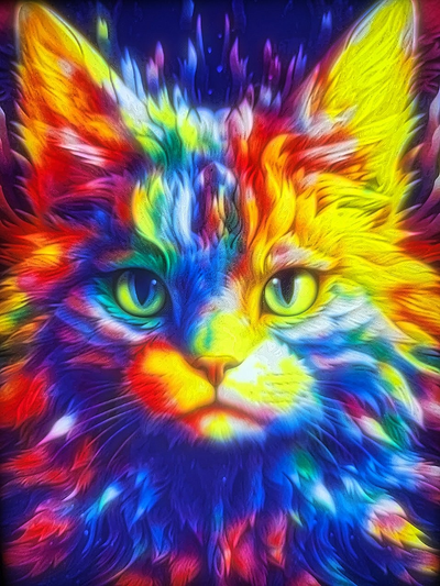 color cat cmyk lithophane by nic-e-create art 2d 3d print model - Mito3D