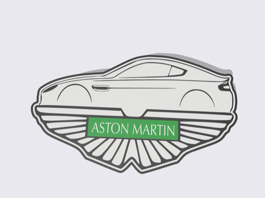 aston martin led light box by vitormhs art signs & logos cars logo 3d print model - Mito3D