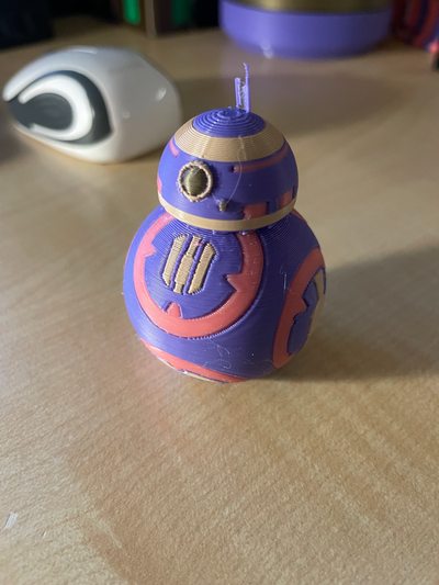 bb 8 colore monocromo stampa by hanysx miniature stella guerre personaggi droide bb8 giocattolo ribelli jedi carina 3d print model - Mito3D