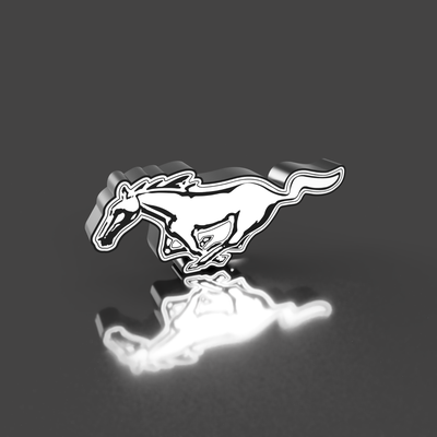 mustang at logo led ışık kutu lamba by superiororganisersolutions ev halkı dekor 3d print model - Mito3D