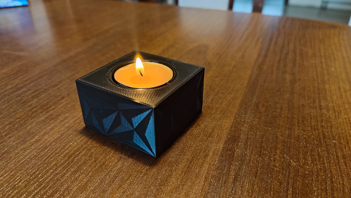 tea light holder by mackie2109 household decor tealight poly lowpoly 3d print model - Mito3D