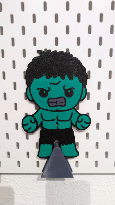 chibi yenilmezler renkli by sanallık sanat 2d hulk demir adam örümcek adam kaptan amerika 3d print model - Mito3D