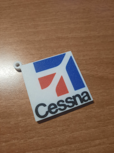 cessna logotipo chaveiro by luke leek 98 arte sinais logotipos avião azul branco vermelho chaveiros aeronave 3d print model - Mito3D