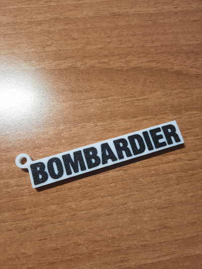 bombardiere logo portachiavi by luke leek 98 arte segni loghi aereo portachiavi aeromobili nero bianca 3d print model - Mito3D