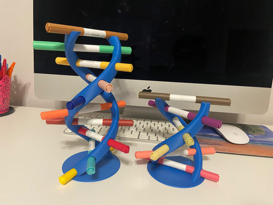 dna stift pinsel halter unterstützung by glucksend haushalt büro bleistift box stifthalter bleistifthalter montieren wissenschaft biologie farbe bürste pinselhalter kunst malerei 3d print model - Mito3D