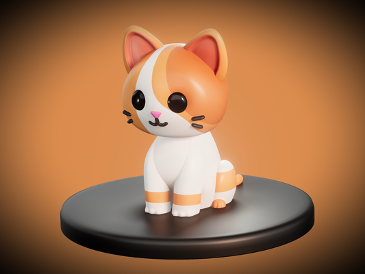 gattino betty by 3dmdesign arte sculture 3dprint gatto carina cartone animato dei cartoni animati animale scultura petlover domestico deskbuddy scrivania compagno toydesign arredamento 3d print model - Mito3D