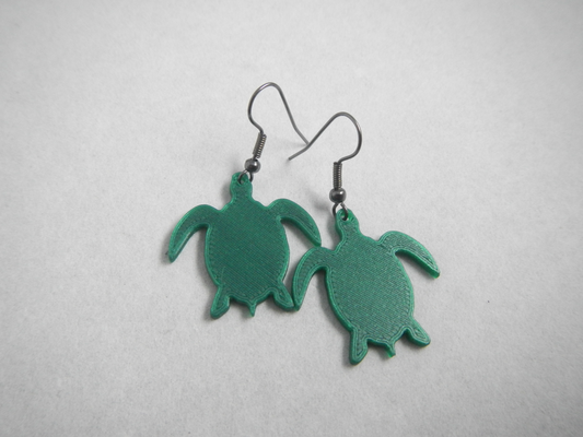 sea turtle earrings by kikaster6 fashion jewelry ear 3d print model - Mito3D