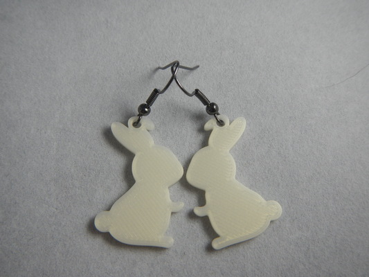 cute bunny earrings by kikaster6 fashion ear rabbit easter 3d print model - Mito3D