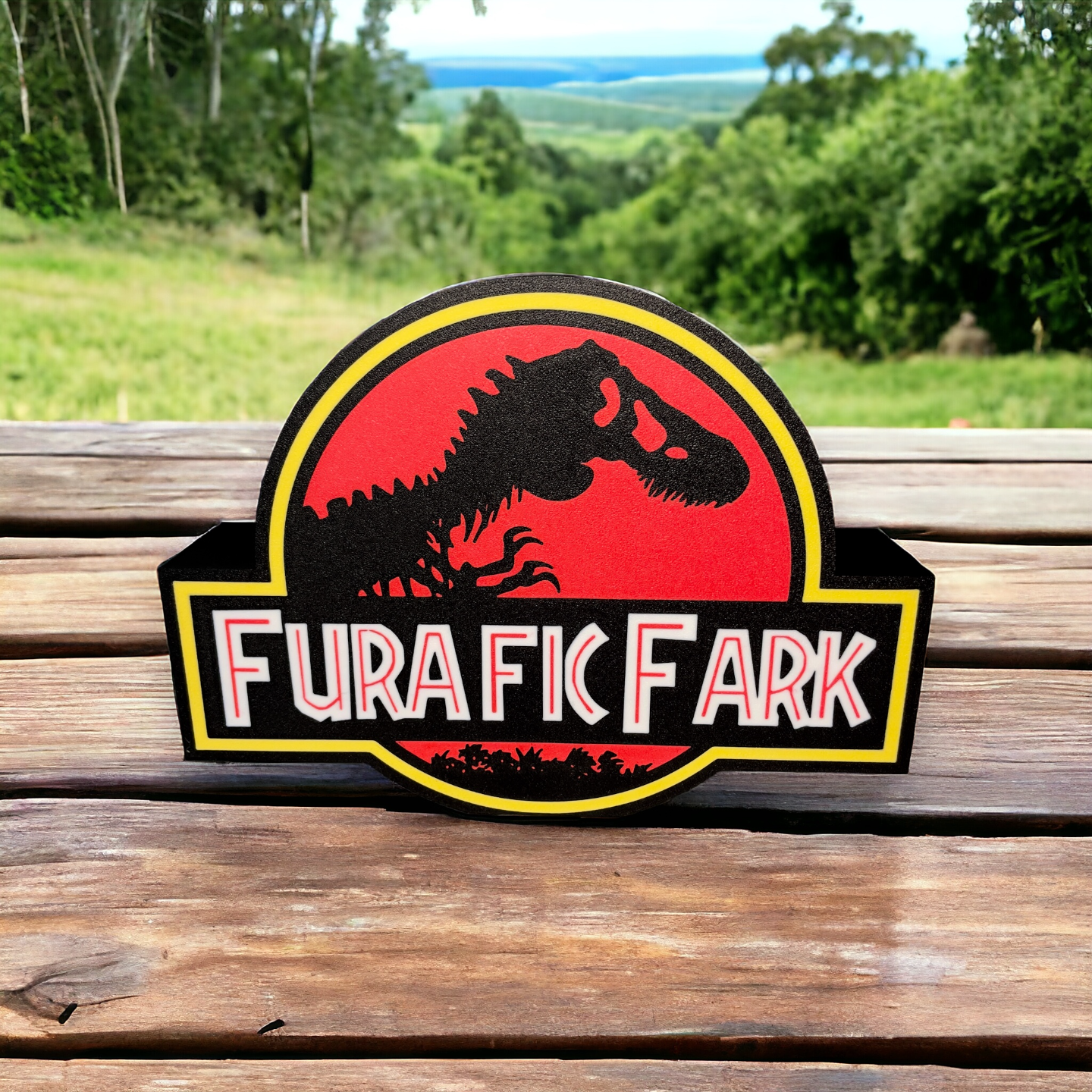 furáfico diferença caixa luz jurássico parque meme by 3demoniak casa decoração impression3d 3dprint 3dprinted 3d parque jurassico furaficfark dinossauro trex t rex humor jurassicworld lampe lumiere conduziu 3D print model - Mito3D