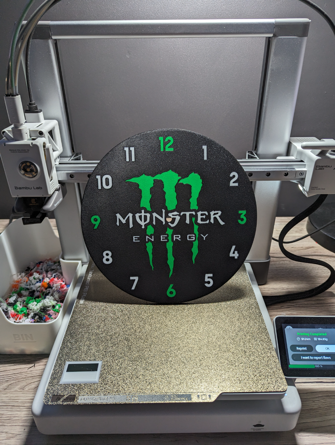 mostro energia orologio by shanehoggatt domestico arredamento bevanda supporto single stampa multi colore kit logo 3D print model - Mito3D