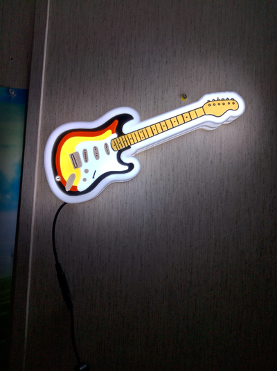 guitar led light box by balorfan85 art signs & logos 3d print model - Mito3D