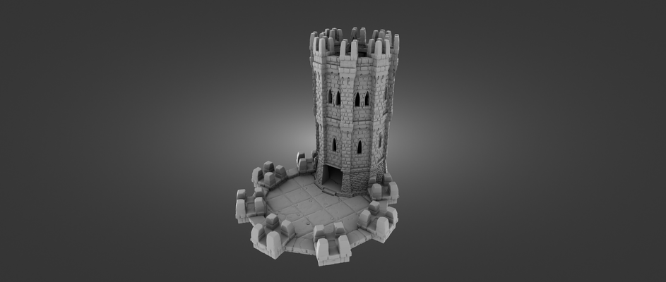 mittelalterlich eleganz würfel turm by frikzone3d hobby diy dicetower tischplatte gaming 3d drucken fantasie 3d print model - Mito3D