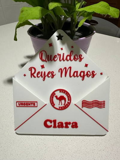 papier reyes magos nombre personnalisable by joséj ménage festivités 6enero 3d print model - Mito3D