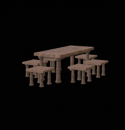 table chairs by rott3d miniatures miniature chair wood art design artman pub town village furniture historical 3d print model - Mito3D