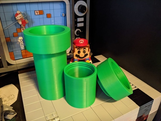 mario tube - storage container by blomsd tools organizers storagecontainer supermario toys nintendo 3d print model - Mito3D