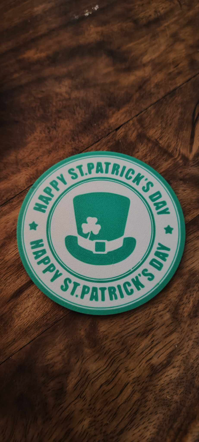 st patricks bardak altlığı by nyberg ev halkı şenlikler stpatricks patricks tatil i̇rlanda bira i̇çmek şarap festival parti 3d print model - Mito3D