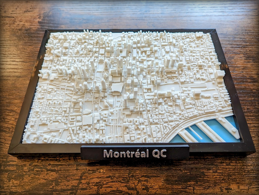 montreal quebec canadá 3d miniatura by jarvijar miniaturas qc quadro armação cidade paisagem urbana panorama terreno geografia mapa faça educação modelo mini canadenses habs 3d print model - Mito3D