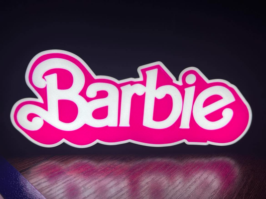 barbie conduziu luz caixa by nerd gênio coletivo arte sinais logotipos rosa presente menina escrivaninha acessórios preto branco ams magenta fofa moda 3d print model - Mito3D