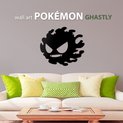 pokemon gastly wall art by indibles 2d ghastly wallart tattoo ghost 3d print model - Mito3D