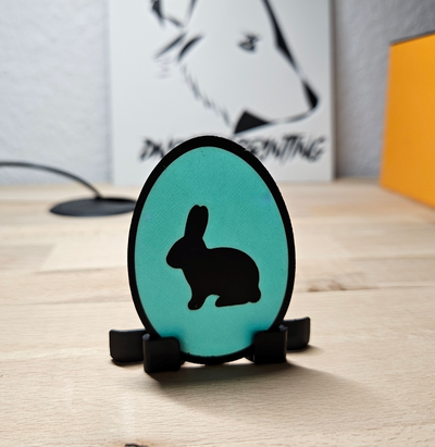 easteregg bunny - window picture by 3dprintcess art 2d easter oster hase kaninchen fenster bild 3d print model - Mito3D