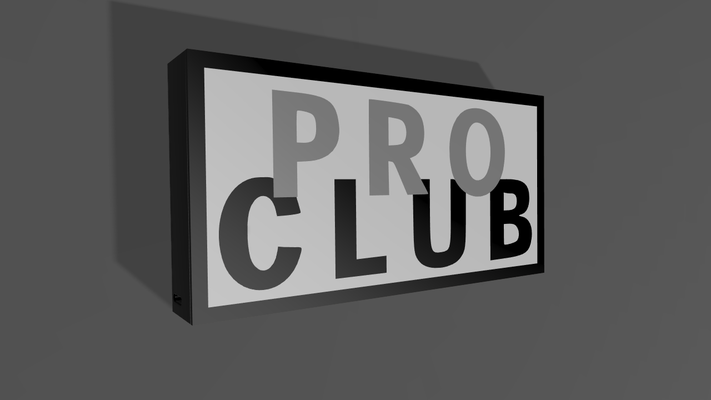 pro club boite lumière by whitedevil56 art panneaux logos boîte 3d print model - Mito3D